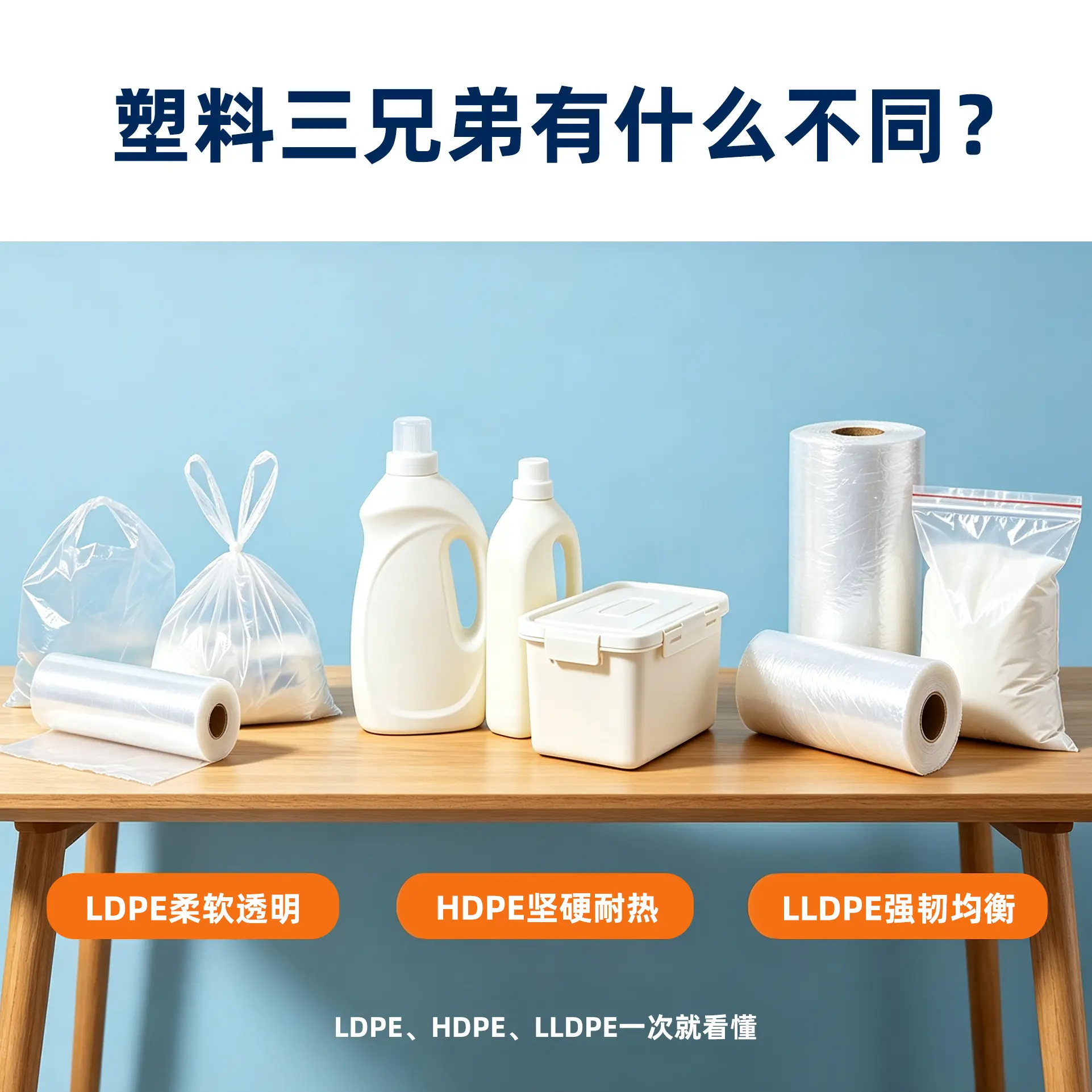 LDPE、HDPE、LLDPE三种材质的区别